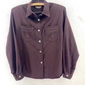 Vtg Roper Western Button Down Shirt Womens S Shoulder Pad Rodeo Festival USA 90s